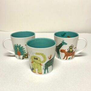 Starbucks 2008 Kids Wild Animal New Bone China Mugs - Set of 3